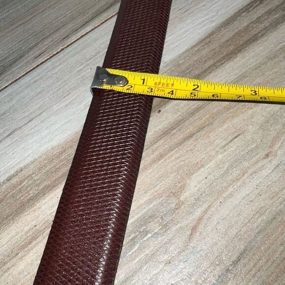 Lejon Dress Belt Mens 46 Beveled Edge Genuine Leather Brown 25702 Workwear - Picture 5 of 9